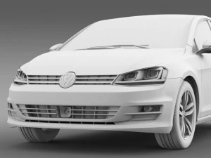 vw golf tdi 4motion 5d typ 5g 2013 3D Model