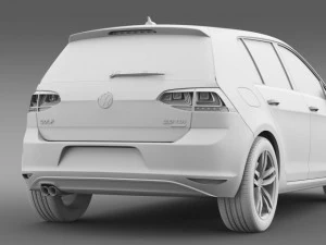 vw golf tdi 4motion 5d typ 5g 2013 3D Model