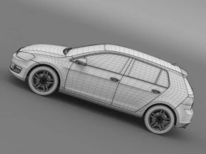 vw golf tdi 4motion 5d typ 5g 2013 3D Model
