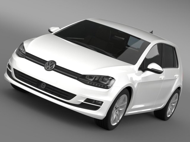 vw golf tdi 4motion 5d typ 5g 2012 3D-Modell .c4d .max .obj .3ds .fbx .stl .blend 