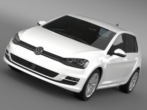 vw golf tdi 4motion 5d typ 5g 2012 3D Model