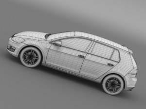 vw golf tdi 4motion 5d typ 5g 2012 3D-Modell