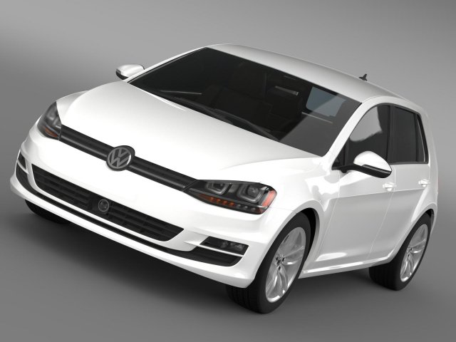 vw golf tsi bluemotion 5d typ 5g 2012 Modelo 3D .c4d .max .obj .3ds .fbx .stl .blend 