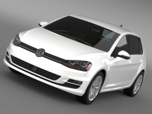 vw golf tsi bluemotion 5d typ 5g 2012 3D Model