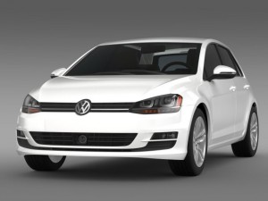 vw golf tsi bluemotion 5d typ 5g 2012 Modelo 3D