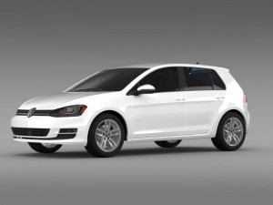vw golf tsi bluemotion 5d typ 5g 2012 Modelo 3D