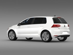vw golf tsi bluemotion 5d typ 5g 2012 Modelo 3D