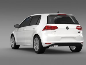 vw golf tsi bluemotion 5d typ 5g 2012 Modelo 3D