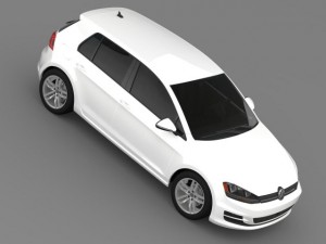 vw golf tsi bluemotion 5d typ 5g 2012 Modelo 3D