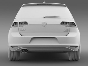 vw golf tsi bluemotion 5d typ 5g 2012 Modelo 3D