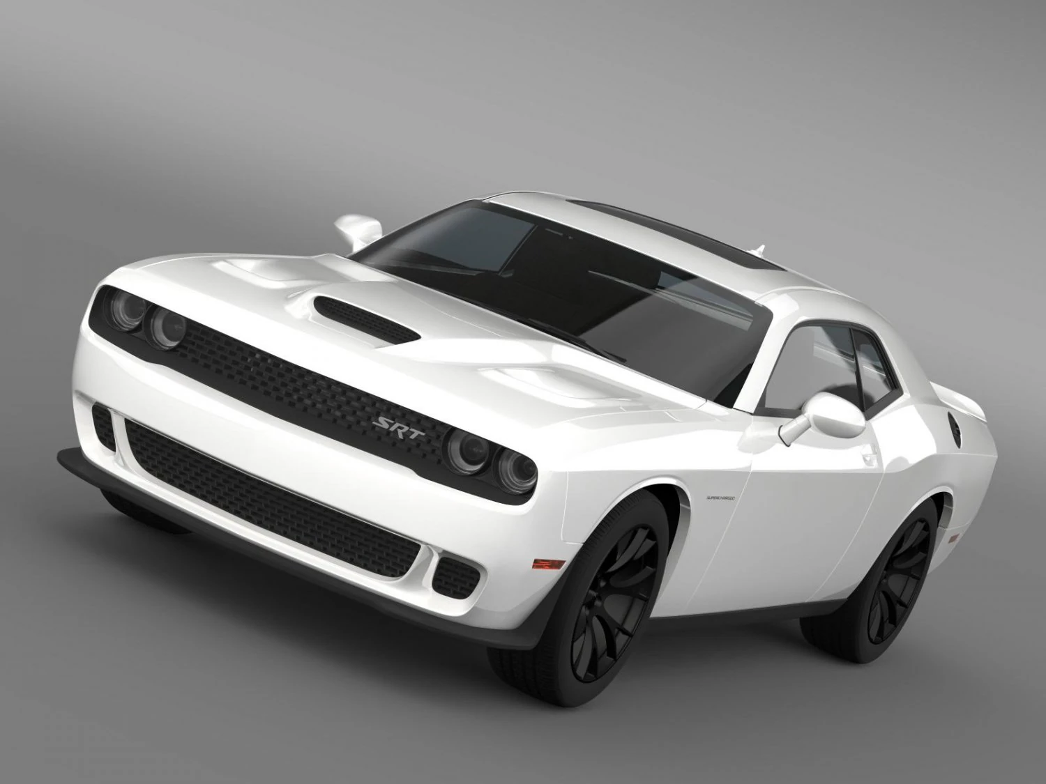 dodge challenger srt hellcat supercharged 2015 3D Model .c4d .max .obj .3ds .fbx .stl .blend 