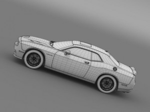 dodge challenger srt hellcat supercharged 2015 3D Model