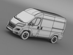 fiat ducato van l2h2 2015 3D Модель