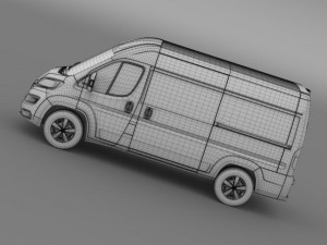 fiat ducato van l2h2 2015 3D Модель