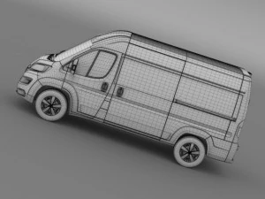 fiat ducato van l2h2 2015 3D Model