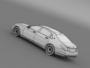 mercedes maybach s600 x222 2015 3D Model