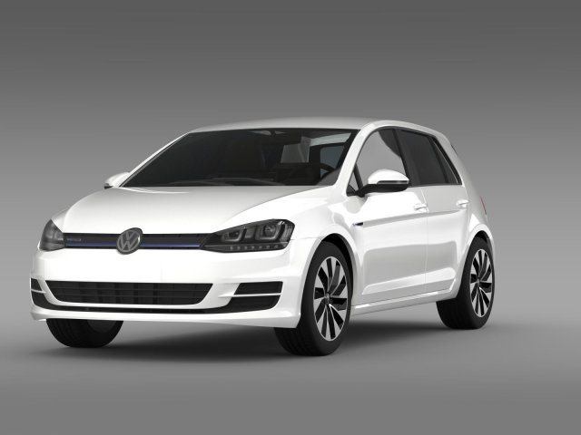 vw golf bluemotion concept typ 5g 2012 3D Model .c4d .max .obj .3ds .fbx .stl .blend 