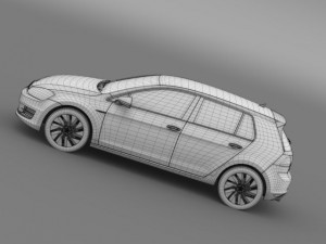 vw golf bluemotion concept typ 5g 2012 3D Model