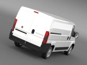 fiat ducato van l2h1 2015 3D Model