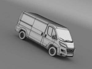 fiat ducato van l2h1 2015 3D Model