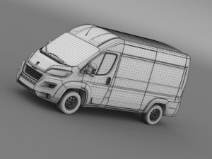 peugeot manager furgon l2h2 2014 3D Model