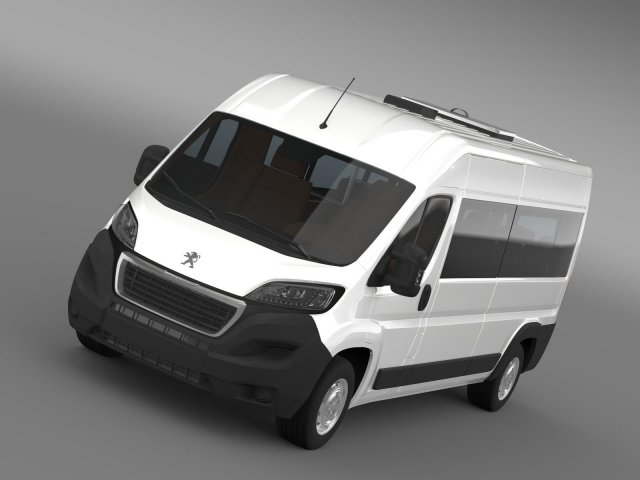 peugeot boxer minibus 2014 3D 模型 .c4d .max .obj .3ds .fbx .stl .blend 