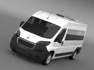 peugeot boxer minib&uuml;s 2014 3D Model