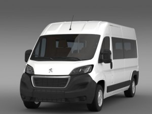 peugeot boxer minibus 2014 3D 模型