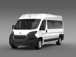 peugeot boxer minibus 2014 3D 模型