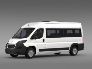 peugeot boxer minibus 2014 3D 模型