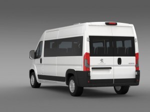 peugeot boxer minibus 2014 3D 模型