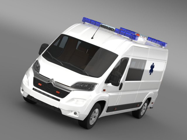 citroen jumper ambulance 2015 3D 模型 .c4d .max .obj .3ds .fbx .stl .blend 