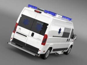 citroen jumper ambulance 2015 3D 模型