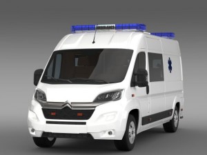 citroen jumper ambulance 2015 3D 模型