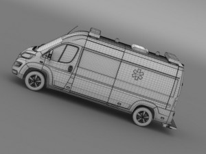 citroen jumper ambulance 2015 3D 模型