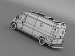 citroen jumper ambulance 2015 3D 模型