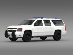 chevrolet suburban z71 police 3D Model