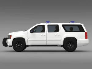 chevrolet suburban z71 police 3D Model