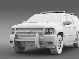 chevrolet suburban z71 police 3D Model