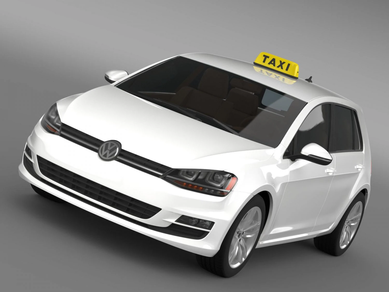 volkswagen golf tsi taxi 3D Model .c4d .max .obj .3ds .fbx .stl .blend 