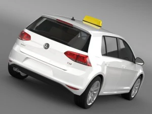 volkswagen golf tsi taxi 3D Model