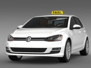 volkswagen golf tsi taxi 3D Model
