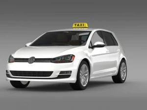 volkswagen golf tsi taxi 3D Model