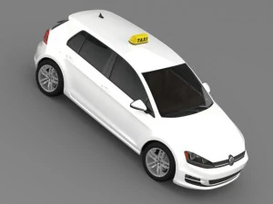 volkswagen golf tsi taxi 3D Model
