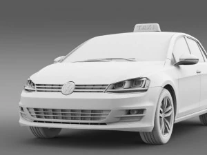 volkswagen golf tsi taxi 3D Model