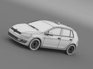 volkswagen golf tsi taxi 3D Model