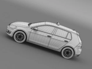 volkswagen golf tsi taxi 3D Model