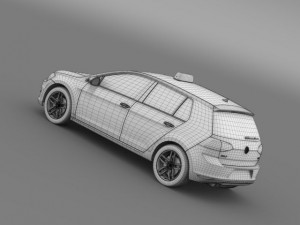 volkswagen golf tsi taxi Modelo 3D