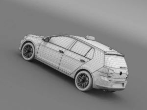 volkswagen golf tsi taxi 3D Model
