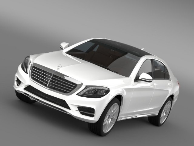 mercedes benz s 300 bluetec hybrid w222 2013 3D Model .c4d .max .obj .3ds .fbx .stl .blend 